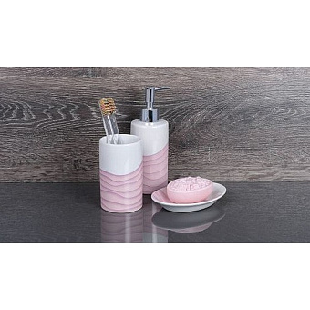 Стакан в ванную FIXSEN Agat FX-220-3 белый/розовый