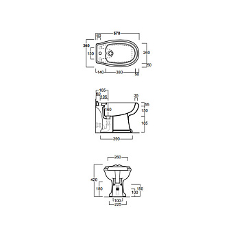 Биде напольное SIMAS Arcade AR833bi*3