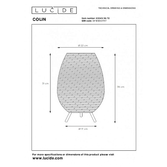 Светильник подвесной Lucide COLIN 03543/36/72 3Вт G9