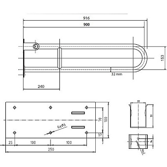 Поручень для ванной BEMETA HELP program 301102902 91,6см хром