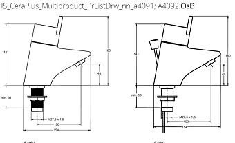 Смеситель для раковины IDEAL STANDARD CERAPLUS A4091AA хром