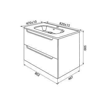 Тумба с раковиной IDDIS Edifice EDI80W0i95K 47х80,2х50см