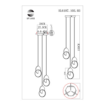 Светильник подвесной ST Luce Eclisse SL6107.103.03 36Вт LED