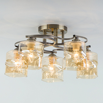 Светильник потолочный Eurosvet Brice 30158/5 античная бронза 40Вт E27