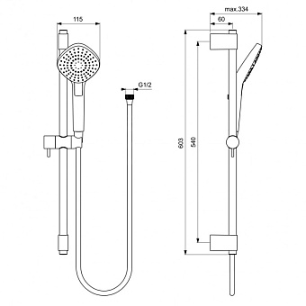 Душевой гарнитур IDEAL STANDARD IDEALRAIN EVO B2234AA хром
