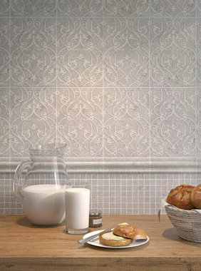 Декор KERAMA MARAZZI Ферони MM8351 мозаичный серый светлый матовый 20х30см 0,72кв.м.