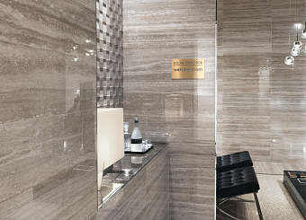 Лаппатированный керамогранит Atlas Concord Италия Marvel Pro A7F7 Travertino Silver Lapp. 2PZ 75х150см 2,25кв.м.