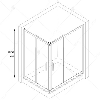 Угловое ограждение RGW Classic 32094492-11 195х100см стекло металл