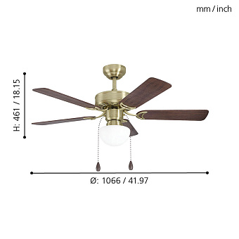 Люстра-вентилятор EGLO CADIZ 35075 40Вт E27