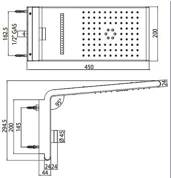 Верхний душ BOSSINI Syncro I00590.030 хром