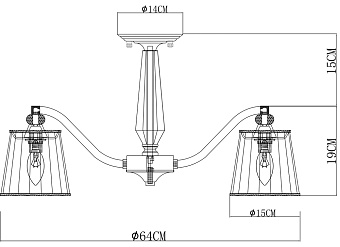 Люстра потолочная Arte Lamp TALITHA A4047PL-5CC 40Вт 5 лампочек E14