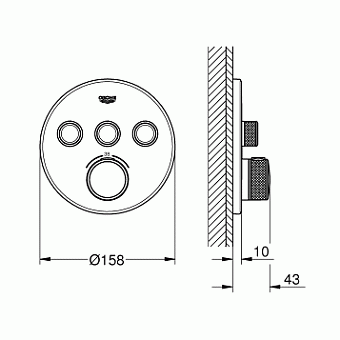 Смеситель для душа GROHE Grohtherm SmartControl 29121000 хром