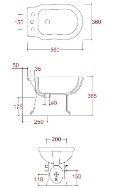 Биде напольное ArtCeram Hermitage HEB002 01 00*1