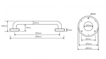 Поручень для ванной BEMETA HELP program 301100301 10,6см хром