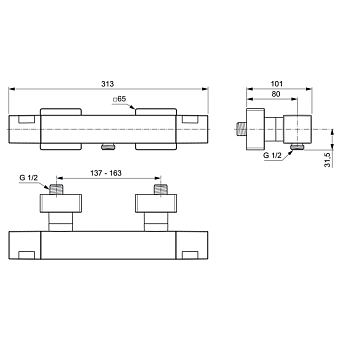Смеситель для душа IDEAL STANDARD CERATHERM C100 A7533AA chrome