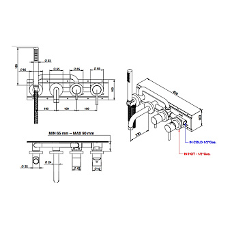 Смеситель для ванны Bongio ON 68550NMADPREU чёрный