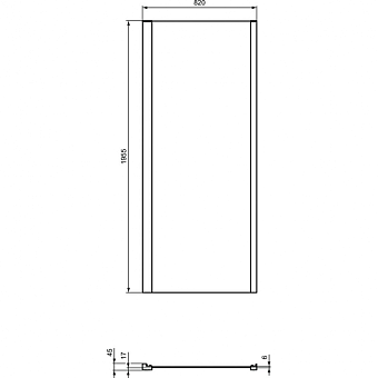 Фиксированная боковая панель 85 см Ideal Standard CONNECT 2 L K9301V3