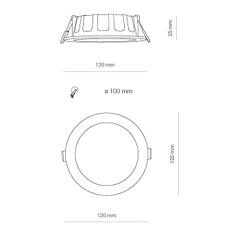 Светильник точечный встраиваемый Nowodvorski Kos Led 8782 8Вт LED