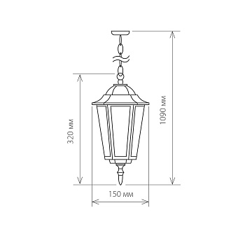 Светильник ландшафтный Elektrostandard Claro a035742 GL 1004H 60Вт IP44 E27 чёрное золото