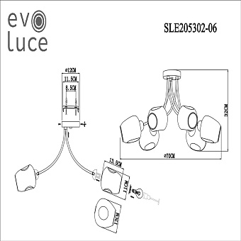 Светильник потолочный Evoluce BESANO SLE205302-06 240Вт E14