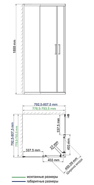 Угловое ограждение WASSERKRAFT Lippe 45S02 185х80см стекло прозрачное