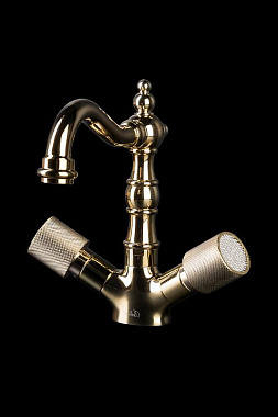 Смеситель для раковины Boheme Royal Cristal 292-Royal/CRST золотой