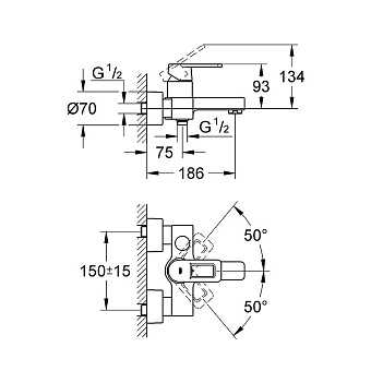Смеситель для ванны GROHE Quadra 32638LS0 белая луна