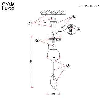 Светильник подвесной Evoluce MODENA SLE115402-01 40Вт G9