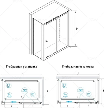 Угловое ограждение RGW Classic 04094519-011 CL-45 185х90см стекло прозрачное