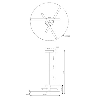 Светильник подвесной Maytoni Axis MOD106PL-L28G3K 28Вт LED