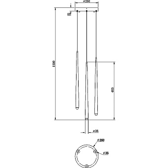 Светильник подвесной Maytoni Cascade MOD132PL-L36BSK1 57Вт LED