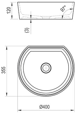 Раковина накладная RAVAK MOON XJN01300001 40х35,5см