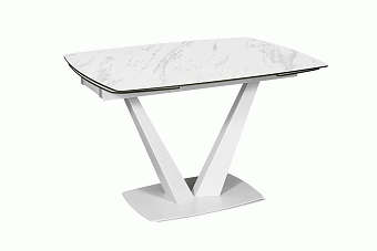 Кухонный стол раскладной AERO 85х120х76см закаленное стекло/керамика/сталь Mrb Pl