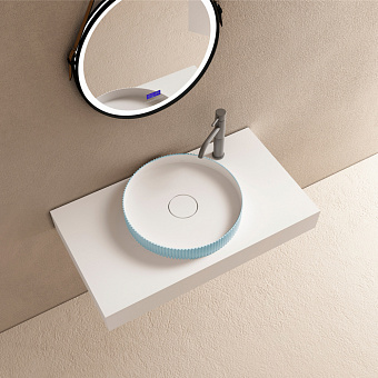 Раковина накладная Abber STEIN AS2604Blau 40х40см