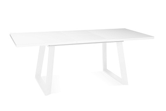 Кухонный стол раскладной AERO 90х160х75см закаленное стекло/сталь White Glass