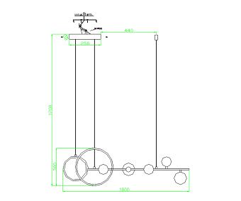 Люстра подвесная KINK Light Иона 09408-5,19 49Вт 5 лампочек G9