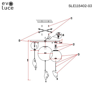 Светильник потолочный Evoluce MODENA SLE115402-03 480Вт E27/G9