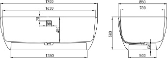 Ванна каменная SALINI LUCE 100121MRF S-Stone матовая 170х85см отдельностоящая