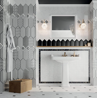 Настенная плитка KERAMA MARAZZI Келуш 35009 грань белый глянцевый 14х34см 0,709кв.м. глянцевая