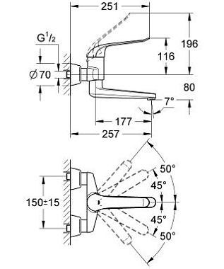 Смеситель для раковины GROHE Euroeco Special 32773000 хром