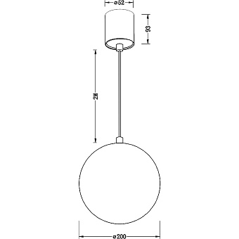 Светильник подвесной Maytoni Luna P039PL-5W4K-20-B 5Вт LED