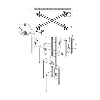 Светильник потолочный Maytoni LOUIS RC007CL-08CH 60Вт E14