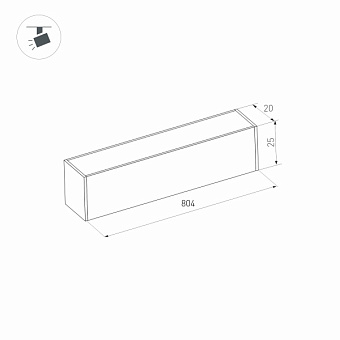 Магнитный трековый светильник Arlight Mag-Flat-25 034213 24Вт LED чёрный