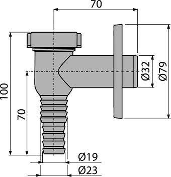 Штуцер Alcaplast APS1 d2,3см