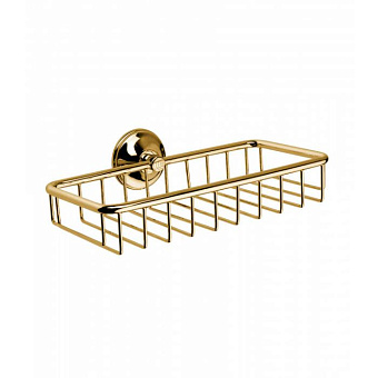 Полка в ванную прямоугольная Bongio Fleur 11013OR00 1-ярусная 14,5х24,5см золотой