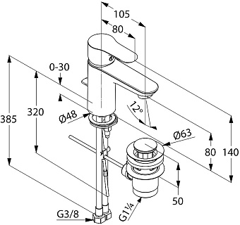 Смеситель для раковины KLUDI Objekta 322330575 хром