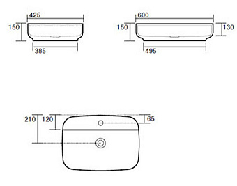 Раковина накладная Kerasan Tribeca 514001*1 60х43см