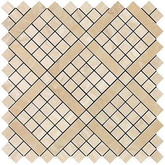 Керамическая мозаика Atlas Concord Италия Marvel Pro 9MVA Travertino Alabastrino Diagonal Mosaic 30,5х30,5см 0,558кв.м.
