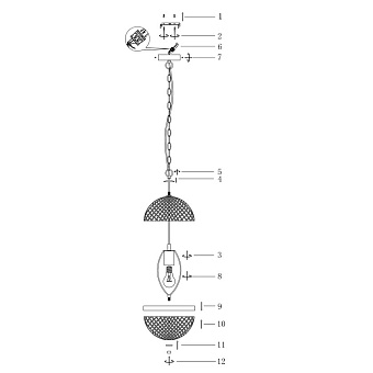 Светильник подвесной Maytoni Yonkers P004PL-01CH 60Вт E27