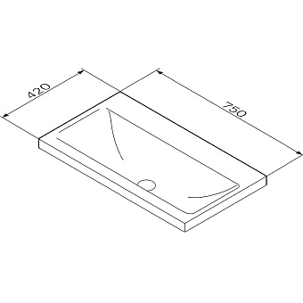 Раковина мебельная AM-PM GEM M90WCC0752BM 76х42,5см